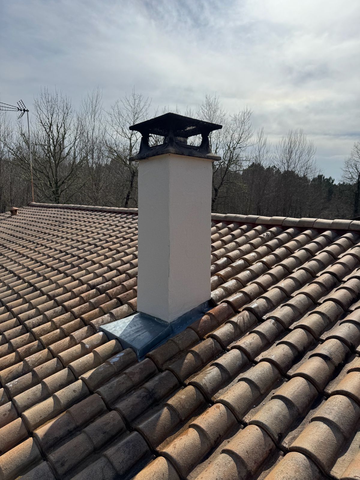 Cheminée et flashings en zinc